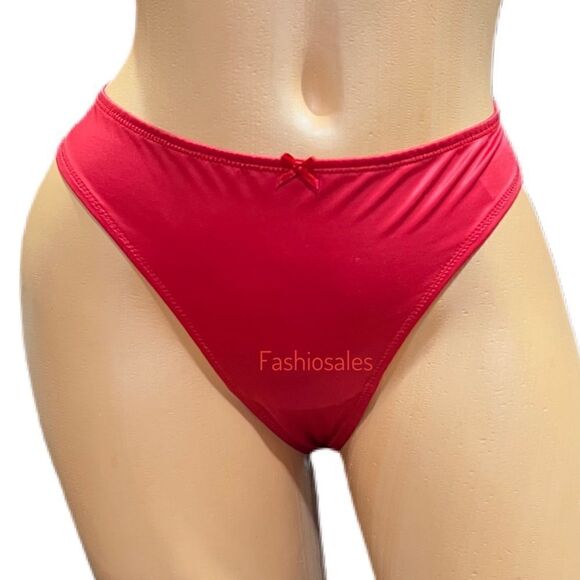 Victorias Secret Dream Angels Sexy Strappy soft Satin Thong V String Red XLarge - Picture 2 of 7